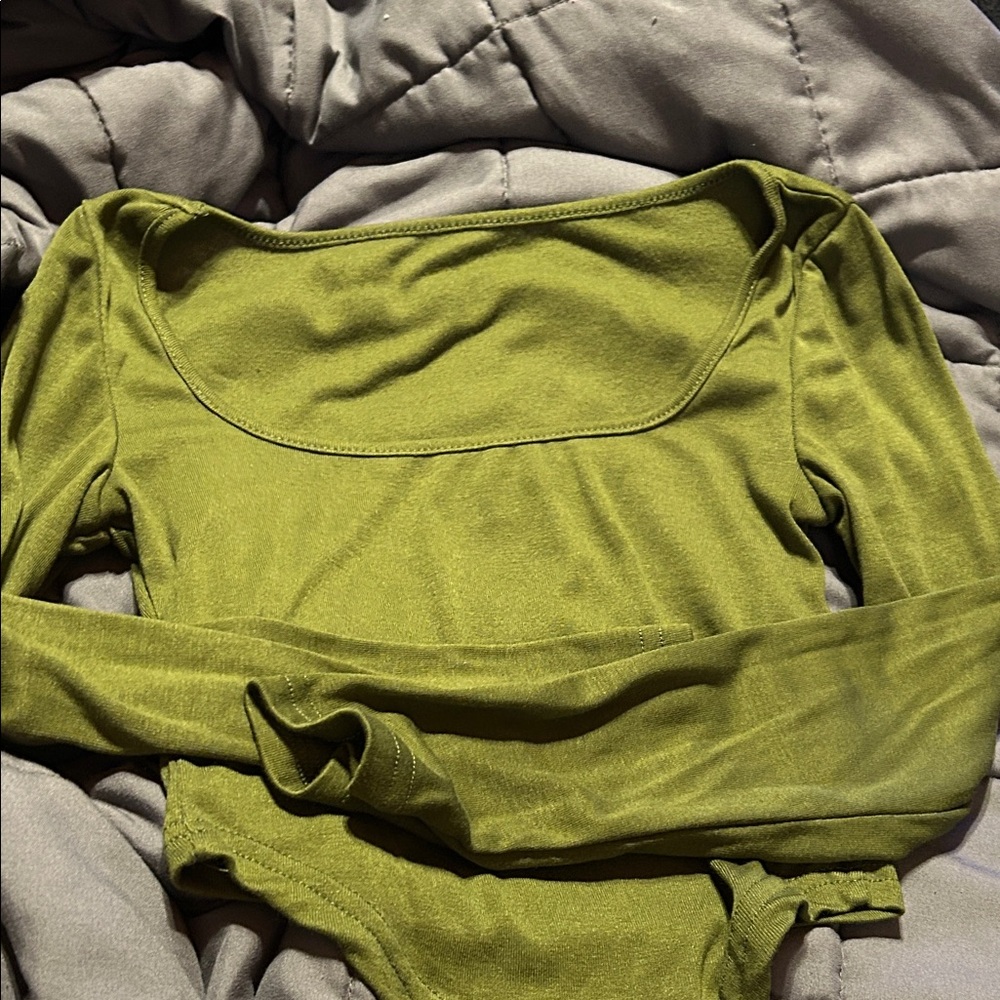 Olive Green Women's Long Sleeve Top